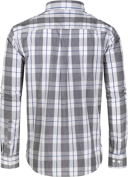 Clearance sale! Men's Plaid Button Down Shirts Cotton Long Sleeve Dress Shirts Regular Fit Gingham Shirts