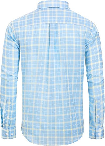 Clearance sale! Men's Plaid Button Down Shirts Cotton Long Sleeve Dress Shirts Regular Fit Gingham Shirts