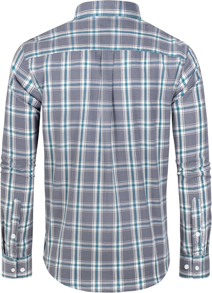 Clearance sale! Men's Plaid Button Down Shirts Cotton Long Sleeve Dress Shirts Regular Fit Gingham Shirts