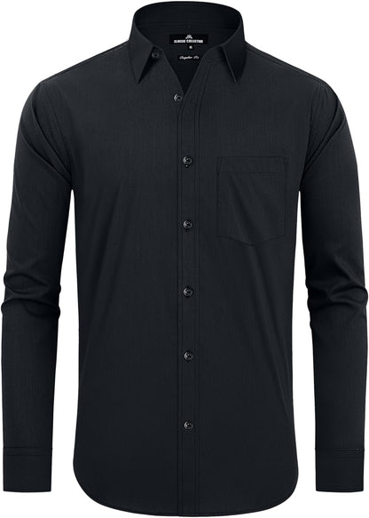 Clearance sale! Men's Plaid Button Down Shirts Cotton Long Sleeve Dress Shirts Regular Fit Gingham Shirts