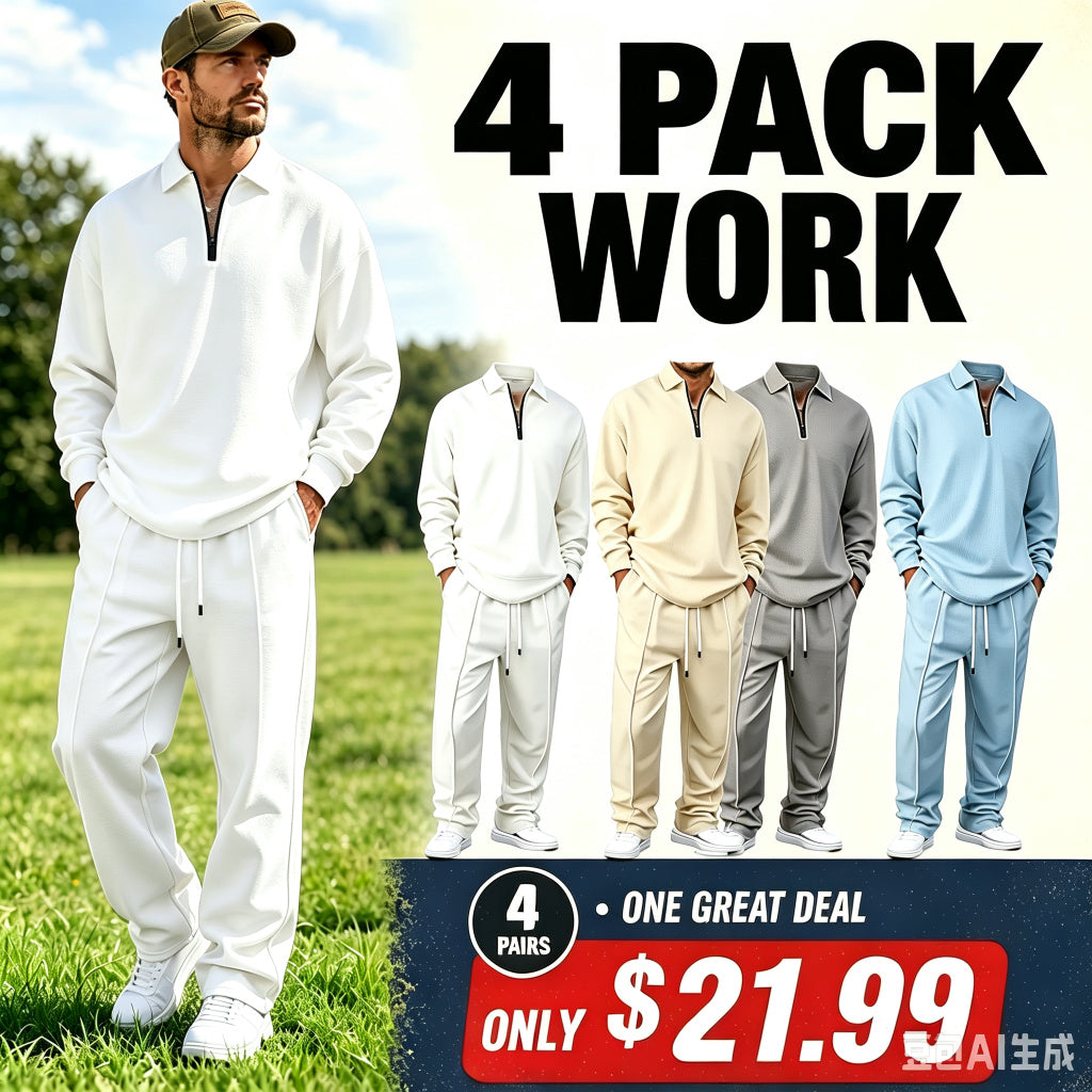Men's solid color checkered casual suit