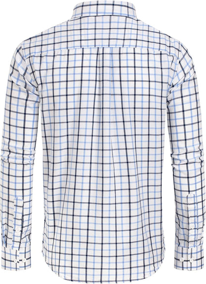 Clearance sale! Men's Plaid Button Down Shirts Cotton Long Sleeve Dress Shirts Regular Fit Gingham Shirts