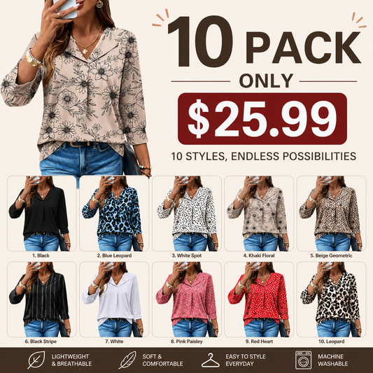 3/4 Length Sleeve Womens Tops Dressy Casual Blouses