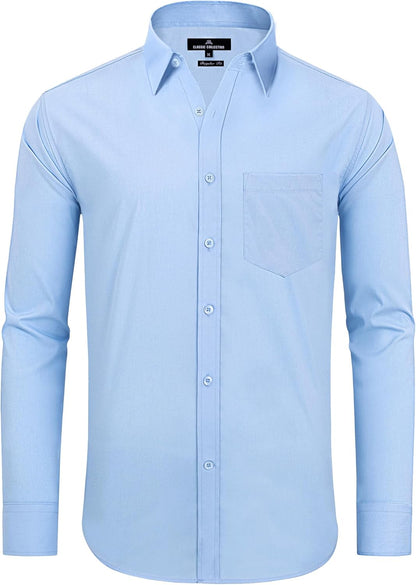 Clearance sale! Men's Plaid Button Down Shirts Cotton Long Sleeve Dress Shirts Regular Fit Gingham Shirts