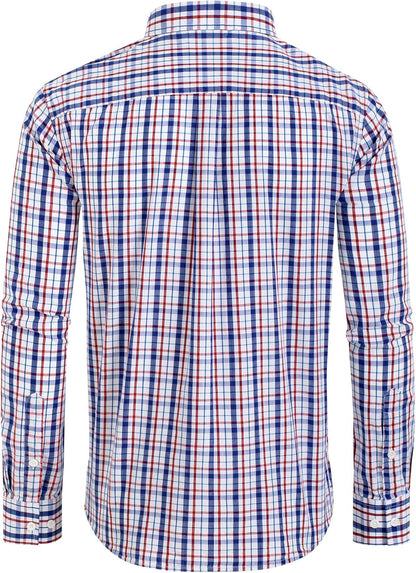 Clearance sale! Men's Plaid Button Down Shirts Cotton Long Sleeve Dress Shirts Regular Fit Gingham Shirts